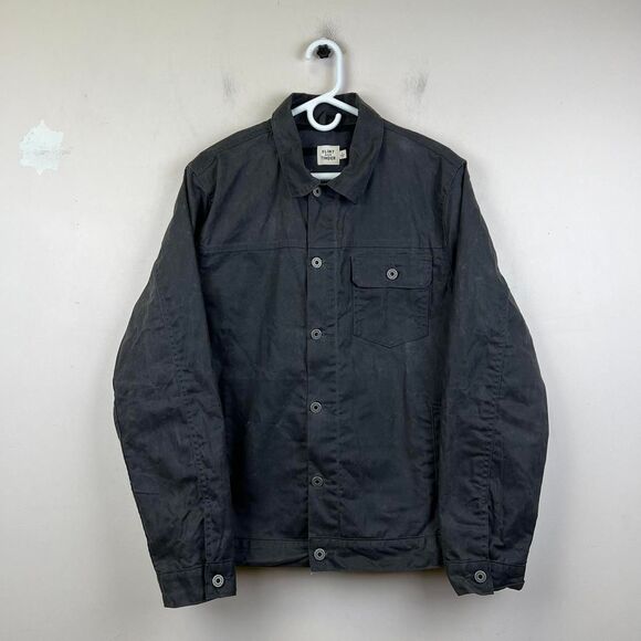 Flint & Tinder Flannel Lined Waxed Trucker Jacket Size L - Picture 1 of 8